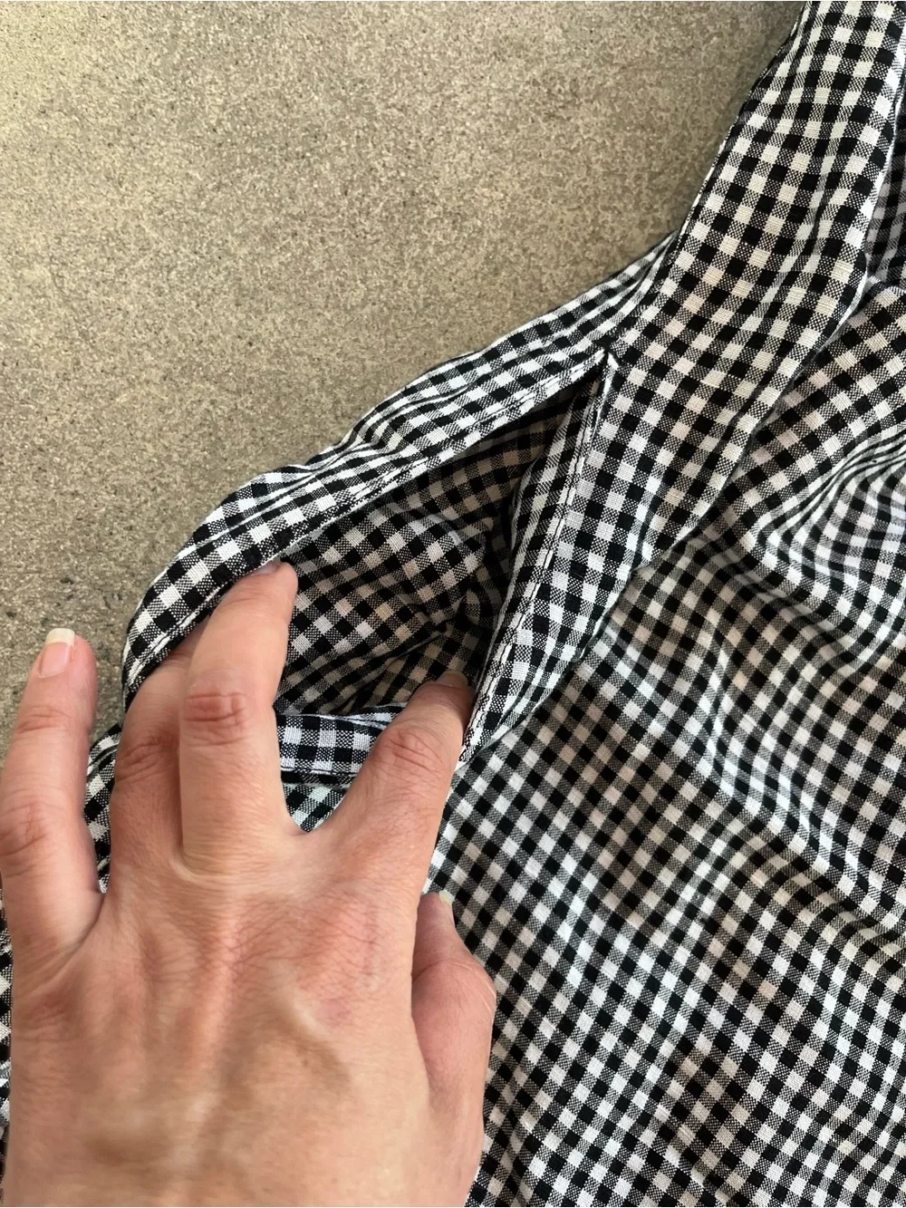 Tommy Bahama Gingham OTS Dress Black White Linen Blend NWT Size L — Minor Flaw - Picture 3 of 6